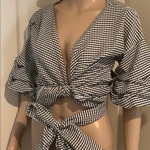 Black and white stripe blouse